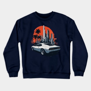 Street Car Miami City T-shirt Design Crewneck Sweatshirt